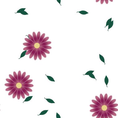 Yaprakları pürüzsüz arkaplan, vektör illüstrasyonu 