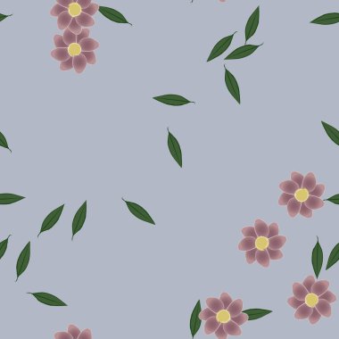 Yaprakları pürüzsüz arkaplan, vektör illüstrasyonu