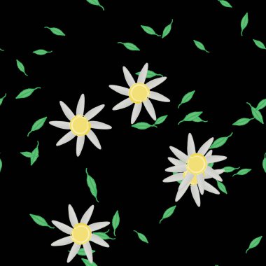 Yapraklı çiçek yapraklarının vektör çizimi, botanik arka plan