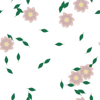 Yaprakları pürüzsüz arkaplan, vektör illüstrasyonu 