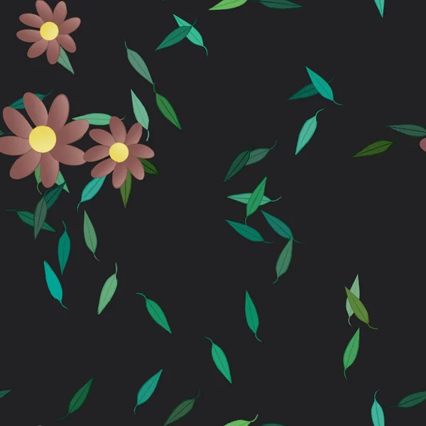 Fundo Sem Costura Floral Bonito Ilustração Vetorial — Vetor de Stock