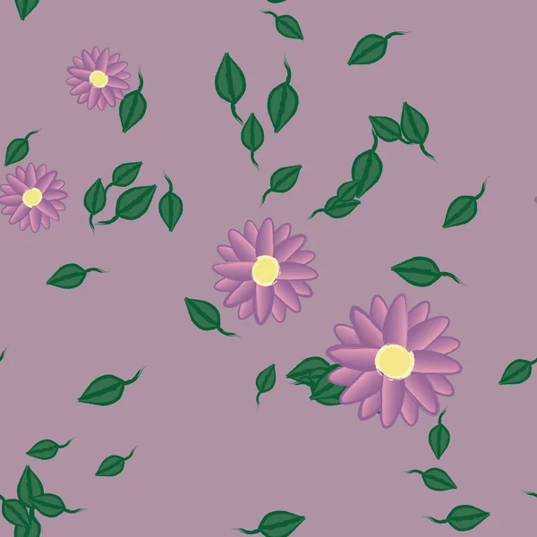 Fundo Sem Costura Floral Bonito Ilustração Vetorial — Vetor de Stock