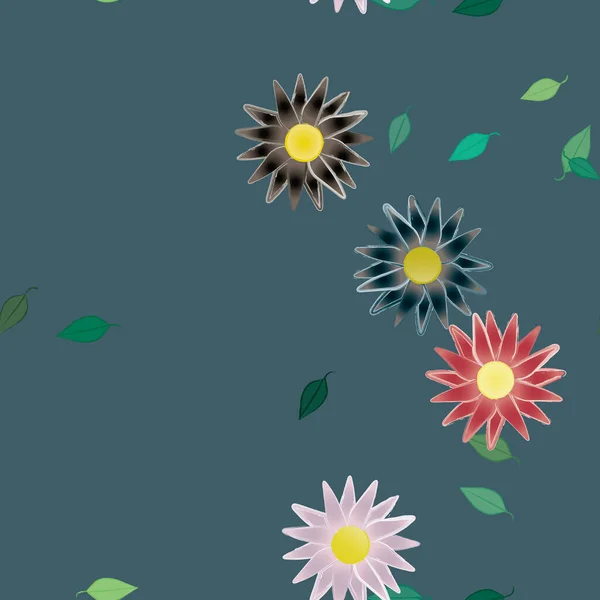 Schöne Florale Nahtlose Hintergrund Vektorillustration — Stockvektor