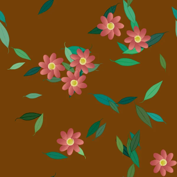 Fundo Sem Costura Floral Bonito Ilustração Vetorial — Vetor de Stock