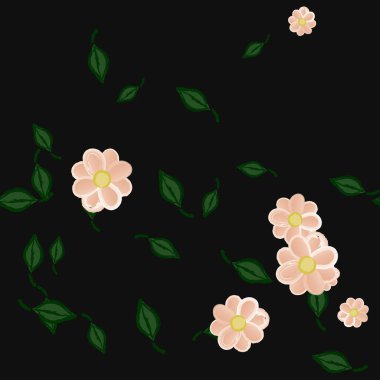 Yaprakları pürüzsüz arkaplan, vektör illüstrasyonu