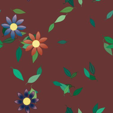 Yaprakları pürüzsüz arkaplan, vektör illüstrasyonu