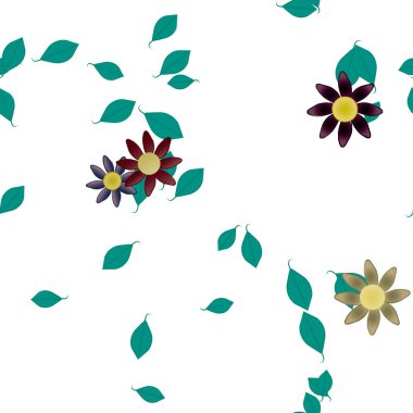 Yaprakları pürüzsüz arkaplan, vektör illüstrasyonu