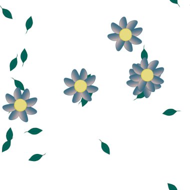 Çiçeksiz arka plan, vektör çizimi, çiçekler. 