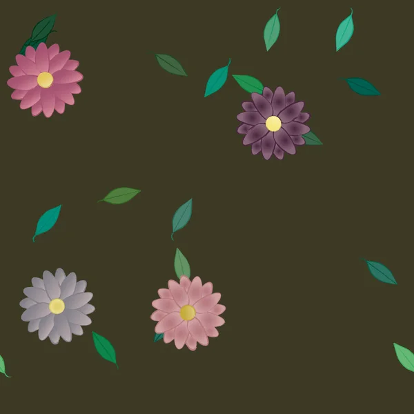 Schöne Florale Nahtlose Hintergrund Vektorillustration — Stockvektor