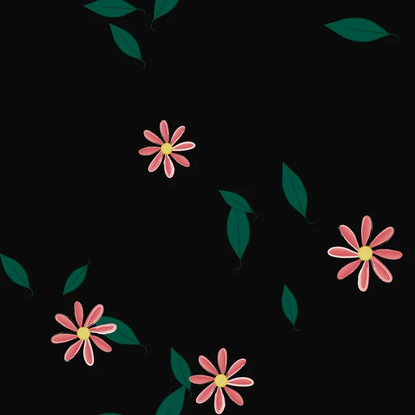 Fundo Sem Costura Floral Bonito Ilustração Vetorial — Vetor de Stock