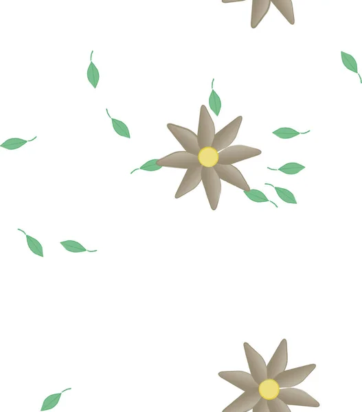 Flores Con Hojas Fondo Sin Costuras Ilustración Vectorial — Vector de stock