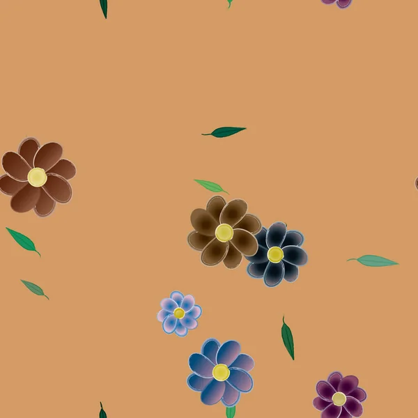 Fundo Sem Costura Floral Bonito Ilustração Vetorial — Vetor de Stock