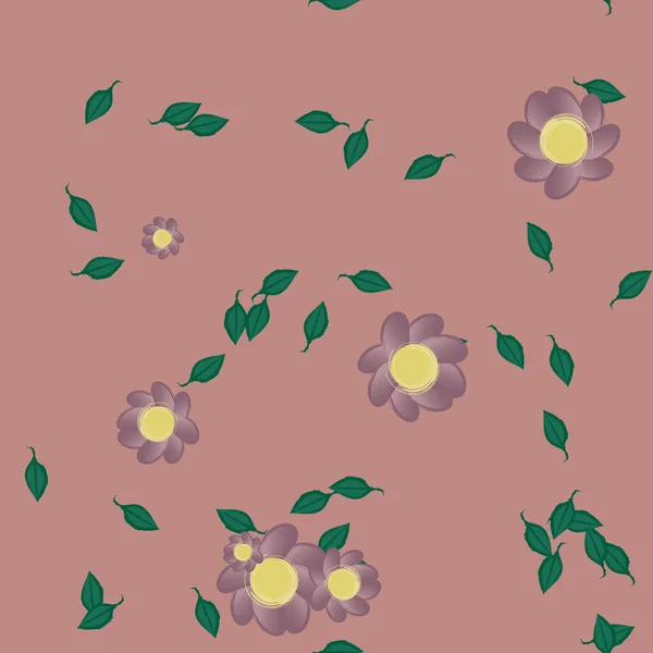 Fundo Sem Costura Floral Bonito Ilustração Vetorial — Vetor de Stock