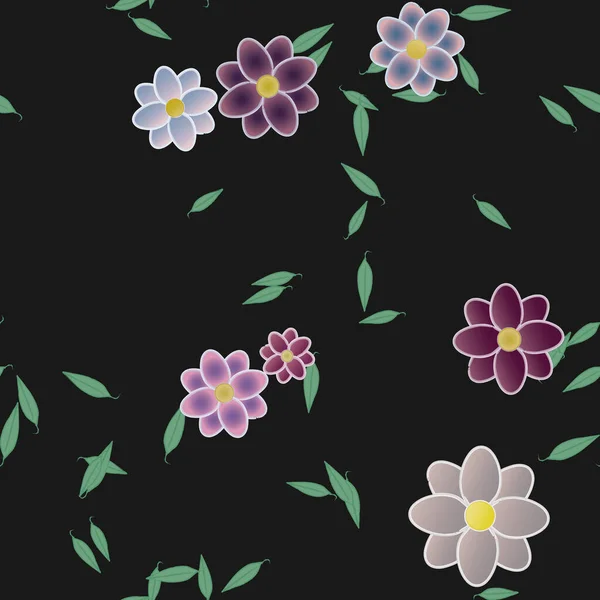 Fundo Sem Costura Floral Bonito Ilustração Vetorial — Vetor de Stock