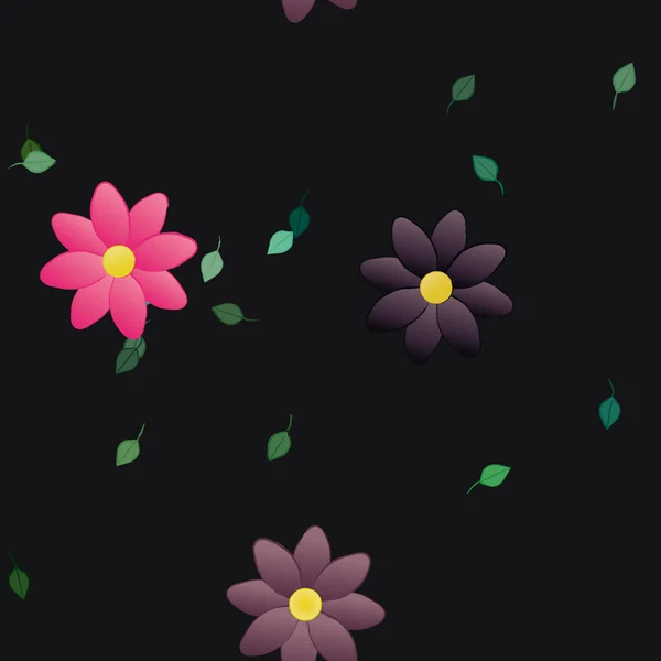 Fundo Sem Costura Floral Bonito Ilustração Vetorial —  Vetores de Stock