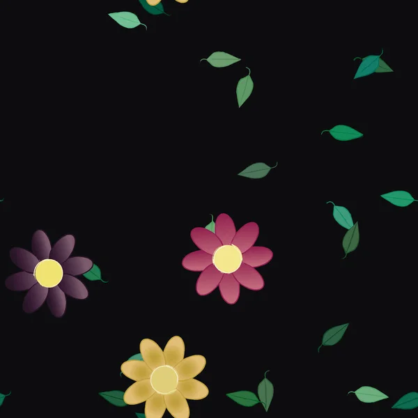 Fundo Sem Costura Floral Bonito Ilustração Vetorial — Vetor de Stock