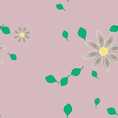 Yapraklı çiçek yapraklarının vektör çizimi, botanik arka plan