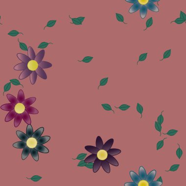 Yaprakları pürüzsüz arkaplan, vektör illüstrasyonu