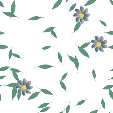 Yapraksız arkaplanı olan çiçek yaprakları, vektör illüstrasyonu