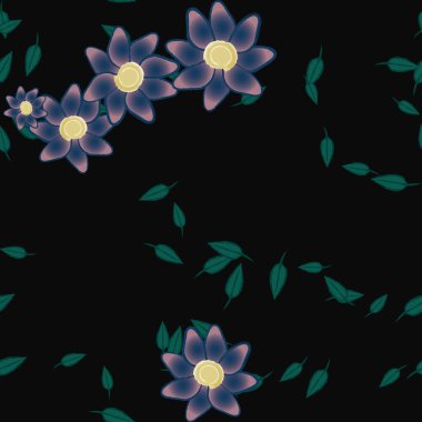 Yapraksız arkaplanı olan çiçek yaprakları, vektör illüstrasyonu