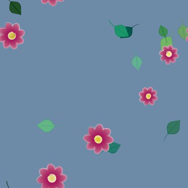 Yaprakları pürüzsüz arkaplan, vektör illüstrasyonu