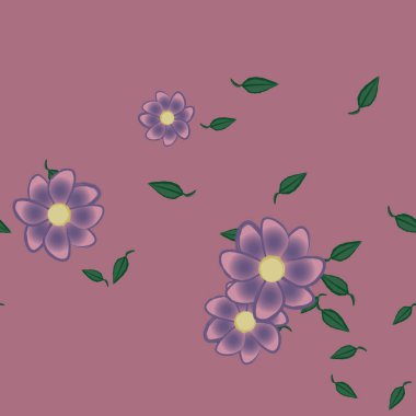 Yapraklı çiçek yapraklarının vektör çizimi, botanik arka plan