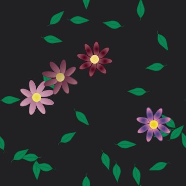 Yaprakları pürüzsüz arkaplan, vektör illüstrasyonu 