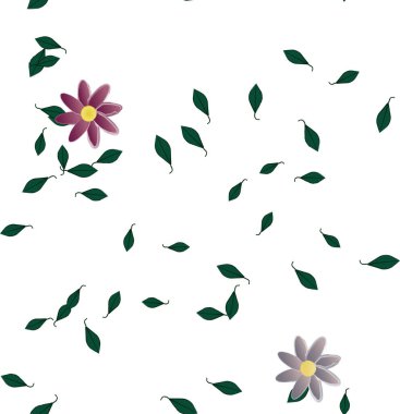 Yapraklı çiçek yapraklarının vektör çizimi, çiçek arkaplanı