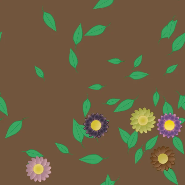 Fundo Sem Costura Floral Bonito Ilustração Vetorial — Vetor de Stock