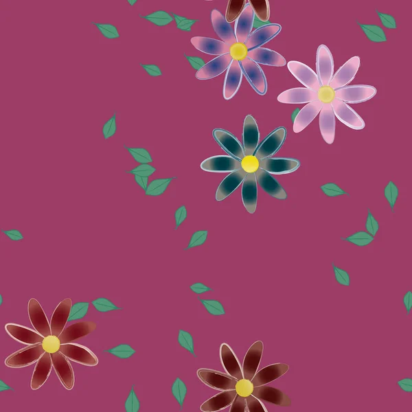 Fundo Sem Costura Floral Bonito Ilustração Vetorial — Vetor de Stock