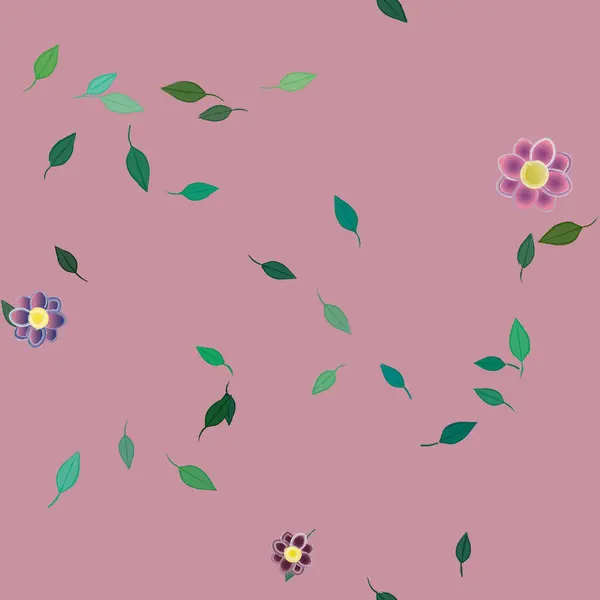 Fundo Sem Costura Floral Bonito Ilustração Vetorial Flores — Vetor de Stock