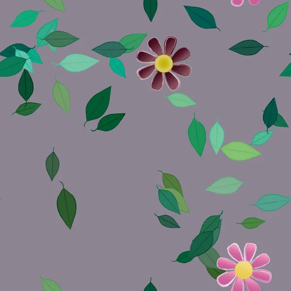 Schöne Florale Nahtlose Hintergrund Vektorillustration — Stockvektor