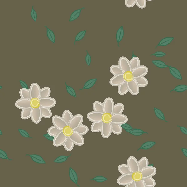 Schöne Florale Nahtlose Hintergrund Vektorillustration — Stockvektor