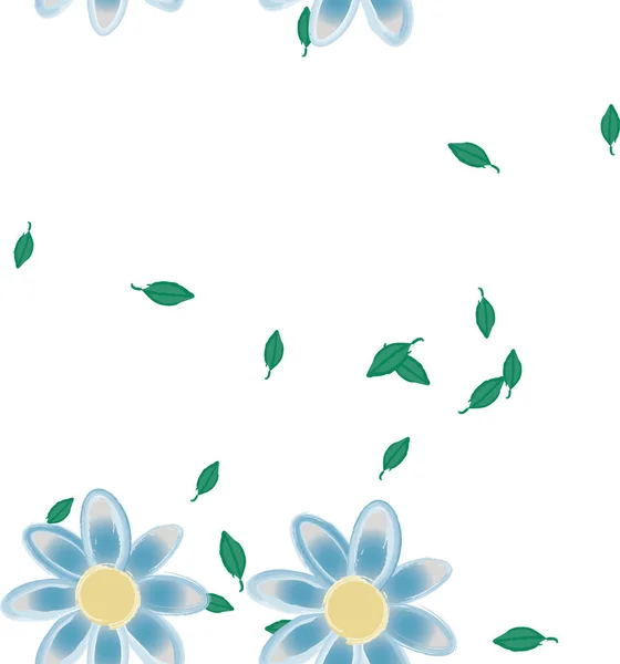 Blumen Mit Blättern Nahtloser Hintergrund Vektorillustration — Stockvektor