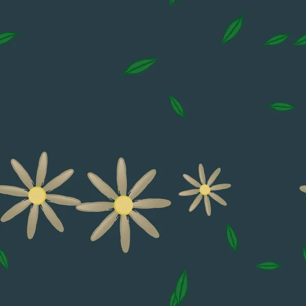 Пелюстки Квітів Листям Безшовний Фон Векторні Ілюстрації — стоковий вектор
