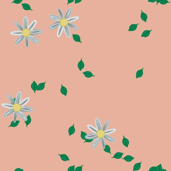 Fundo Sem Costura Floral Bonito Ilustração Vetorial — Vetor de Stock