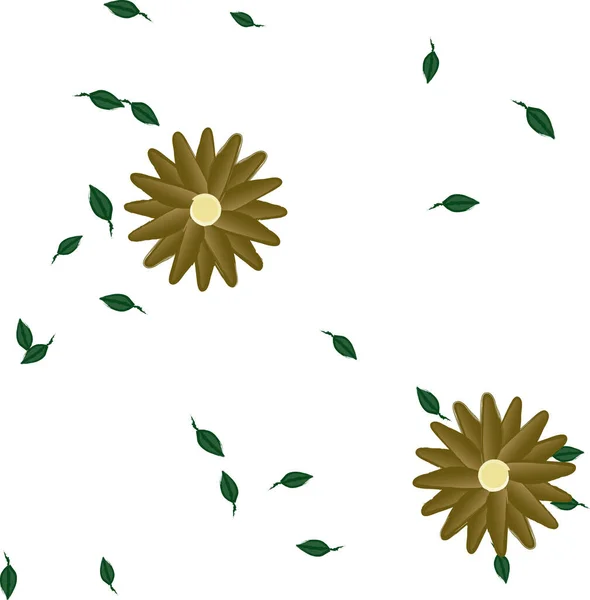 Vektor Illustration Blommor Kronblad Med Blad Blommig Bakgrund — Stock vektor