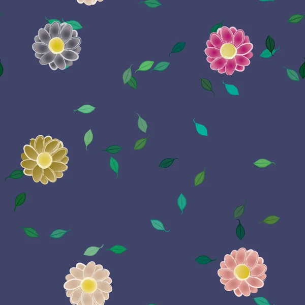 Schöne Florale Nahtlose Hintergrund Vektorillustration — Stockvektor