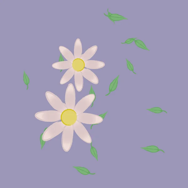 Flores Con Hojas Fondo Sin Costuras Ilustración Vectorial — Vector de stock