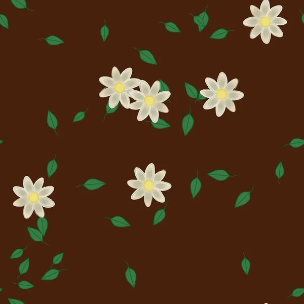 Fundo Sem Costura Floral Bonito Ilustração Vetorial — Vetor de Stock