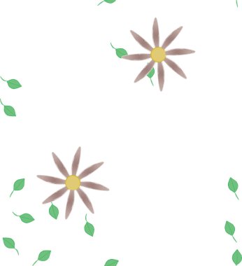 Yapraklı çiçek yapraklarının vektör çizimi, botanik arka plan