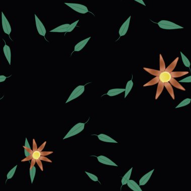 Yaprakları pürüzsüz arkaplan, vektör illüstrasyonu 