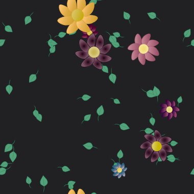 Yaprakları pürüzsüz arkaplan, vektör illüstrasyonu