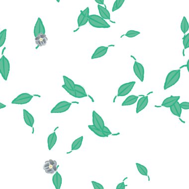 Yaprakları pürüzsüz arkaplan, vektör illüstrasyonu