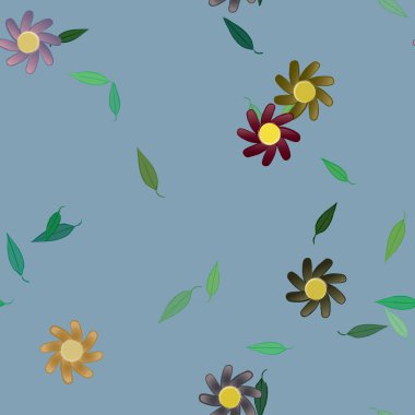 Yaprakları pürüzsüz arkaplan, vektör illüstrasyonu 