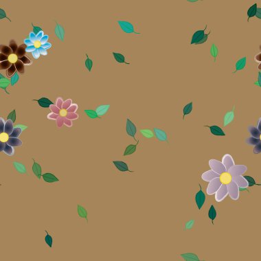 Yaprakları pürüzsüz arkaplan, vektör illüstrasyonu 