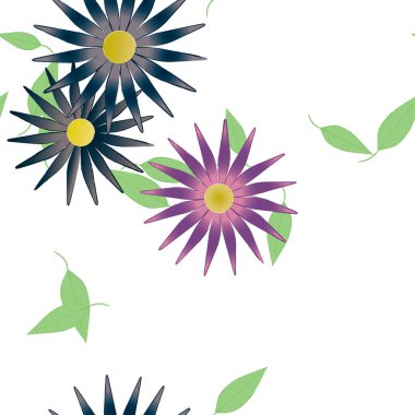 Yaprakları pürüzsüz arkaplan, vektör illüstrasyonu