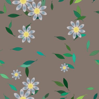 Yaprakları pürüzsüz arkaplan, vektör illüstrasyonu