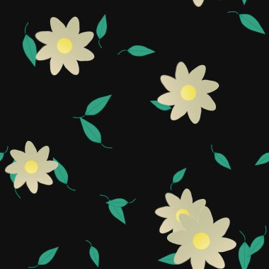 Yaprakları pürüzsüz arkaplan, vektör illüstrasyonu 