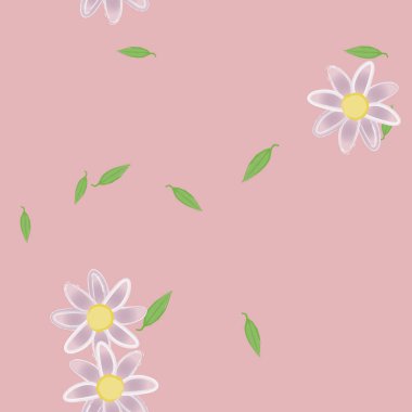 Yapraklı çiçek yapraklarının vektör çizimi, botanik arka plan